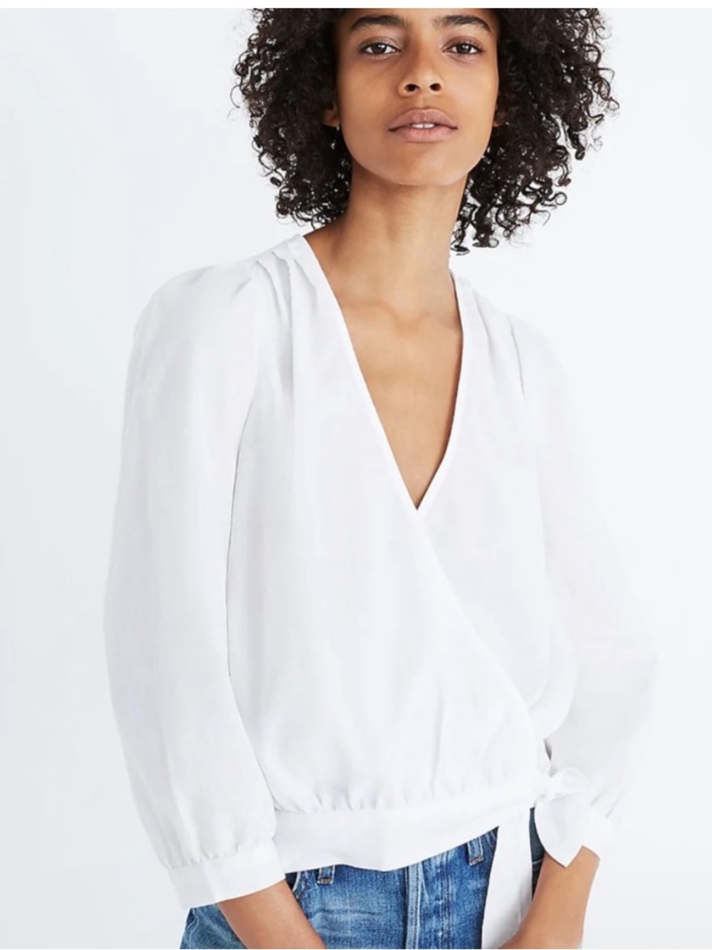 Madewell White Wrap blouse 100% cotton